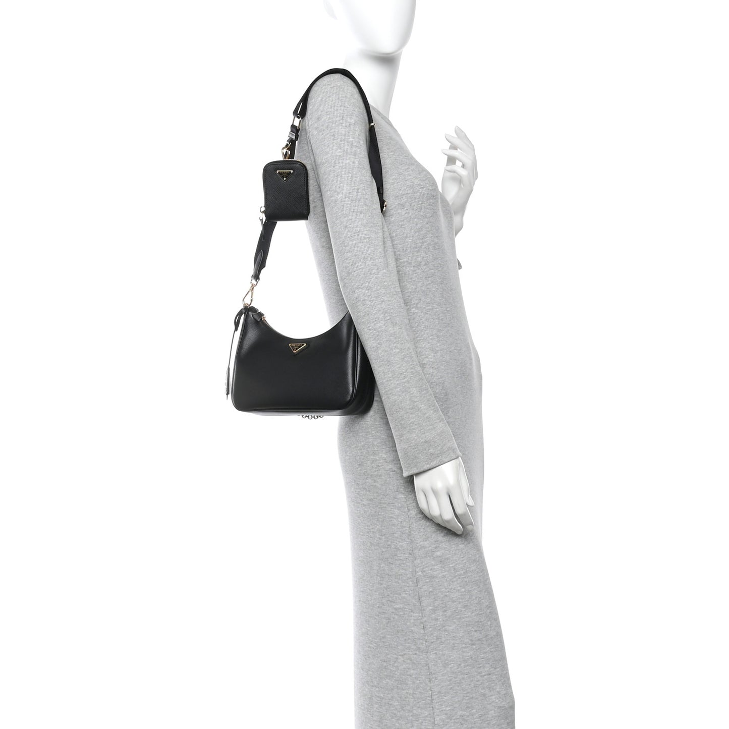 Saffiano Lux Re-Edition 2005 Shoulder Bag Black