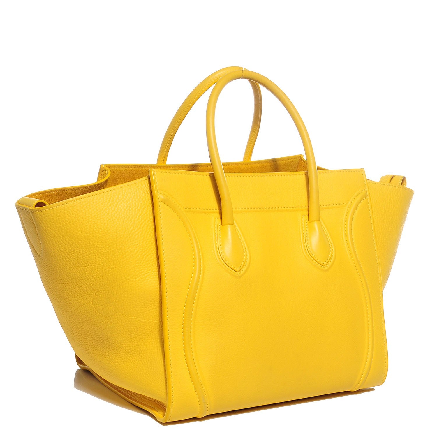 Celine Supple Calfskin Medium Phantom Luggage Sun Yellow 3 of 8