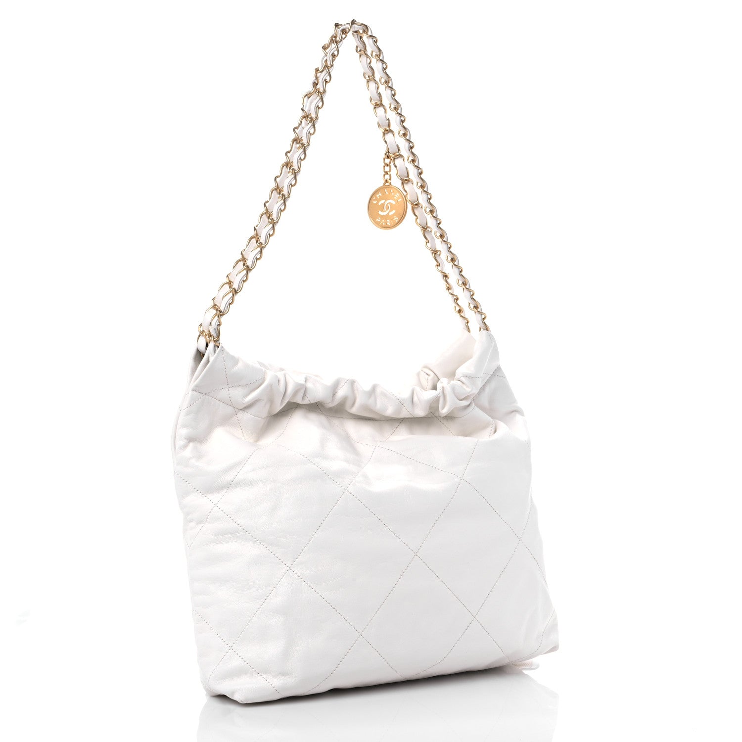 Chanel Shiny Calfskin Quilted Small Chanel 22 White 4 of 12
