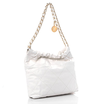 Chanel Shiny Calfskin Quilted Small Chanel 22 White 4 of 12