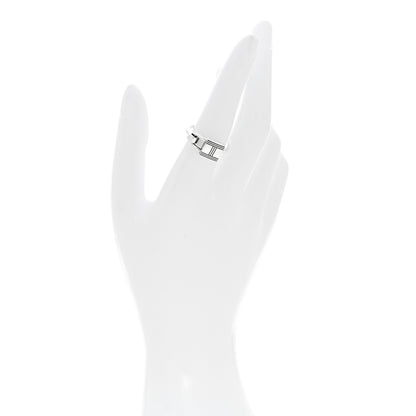Hermes Sterling Silver Cadenas Ring 54 7 2 of 6