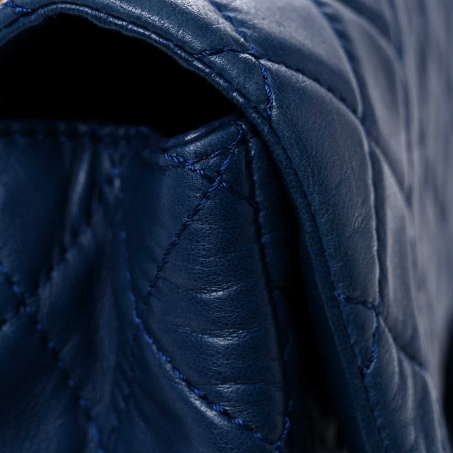 Lambskin Quilted XL Jumbo Single Flap Blue