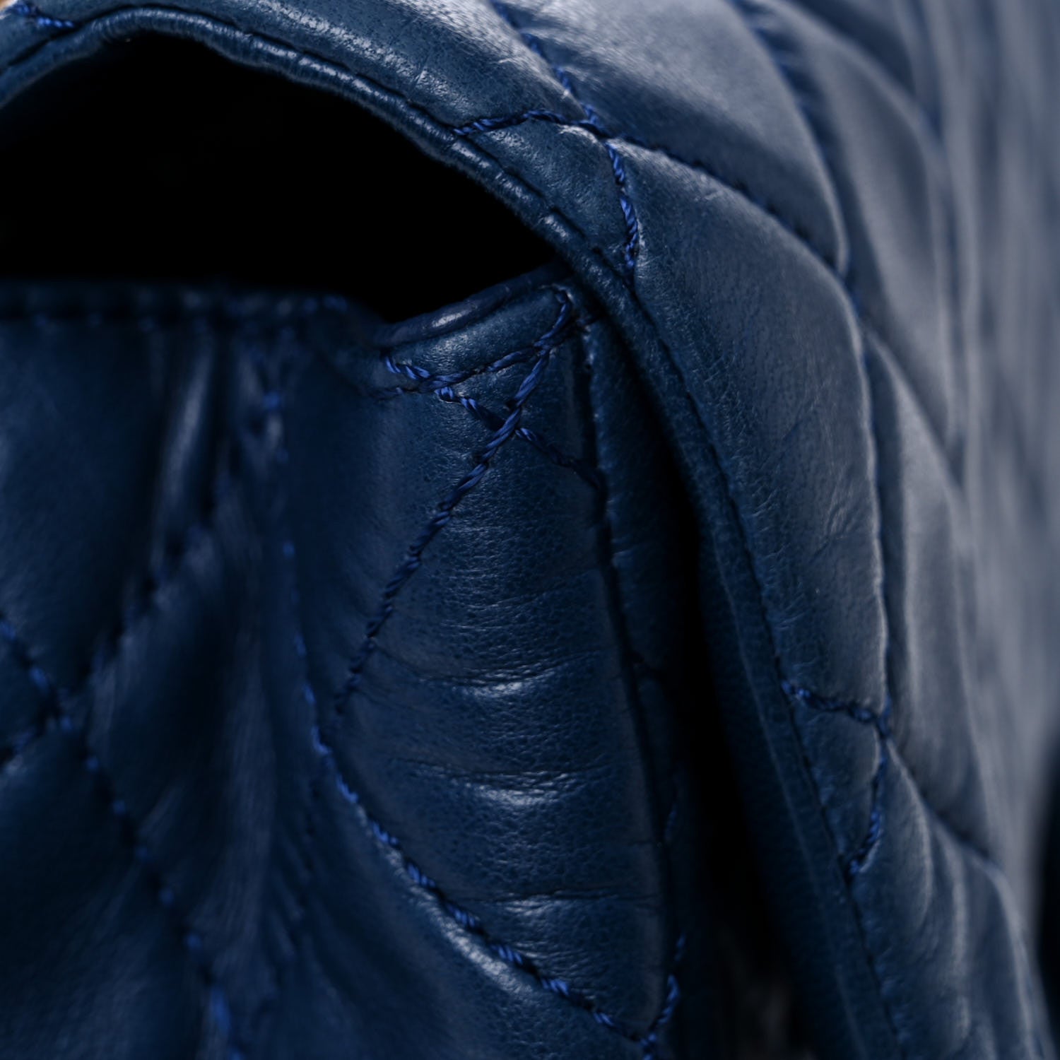 Chanel Lambskin Quilted XL Jumbo Single Flap Blue 14 of 15