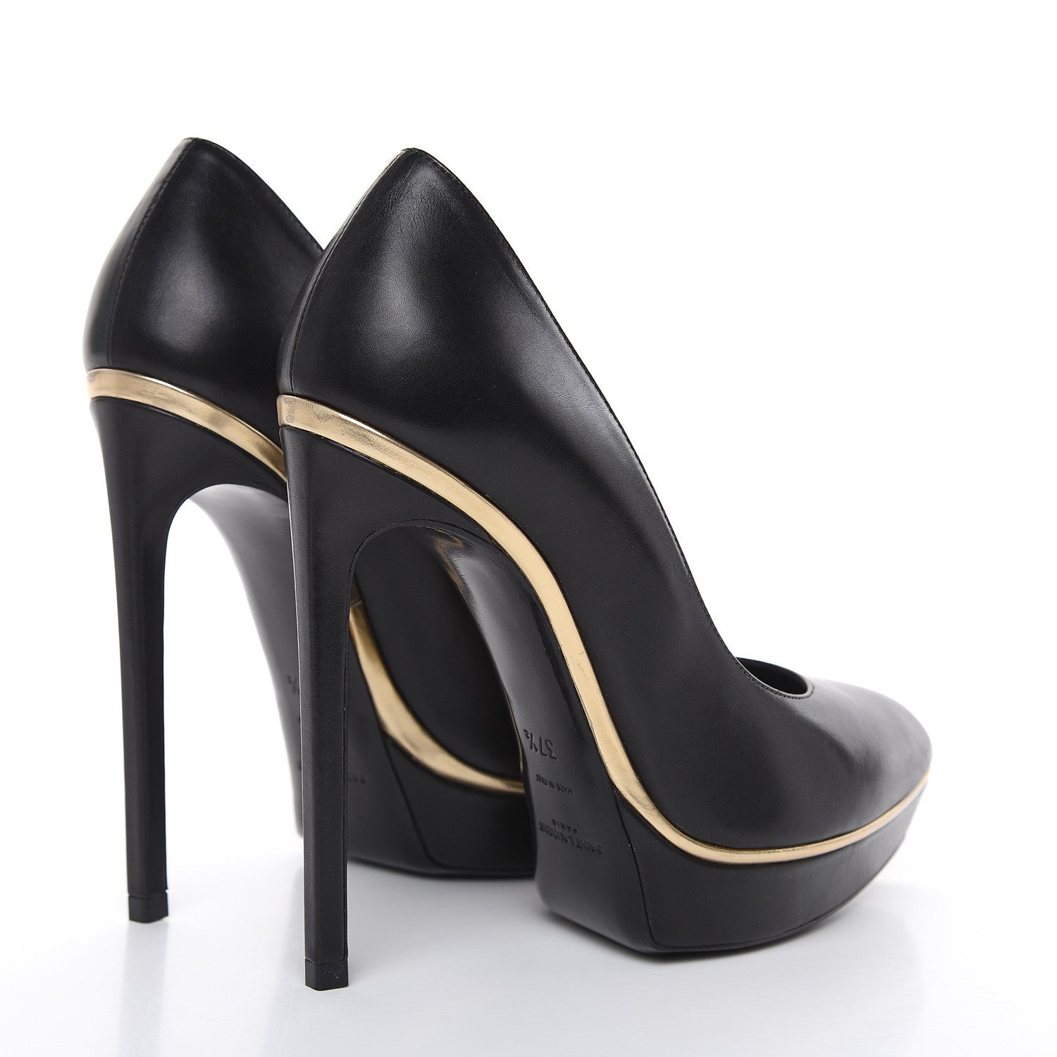 Saint Laurent Calfskin Classic Janis Pumps 37.5 Black 4 of 12