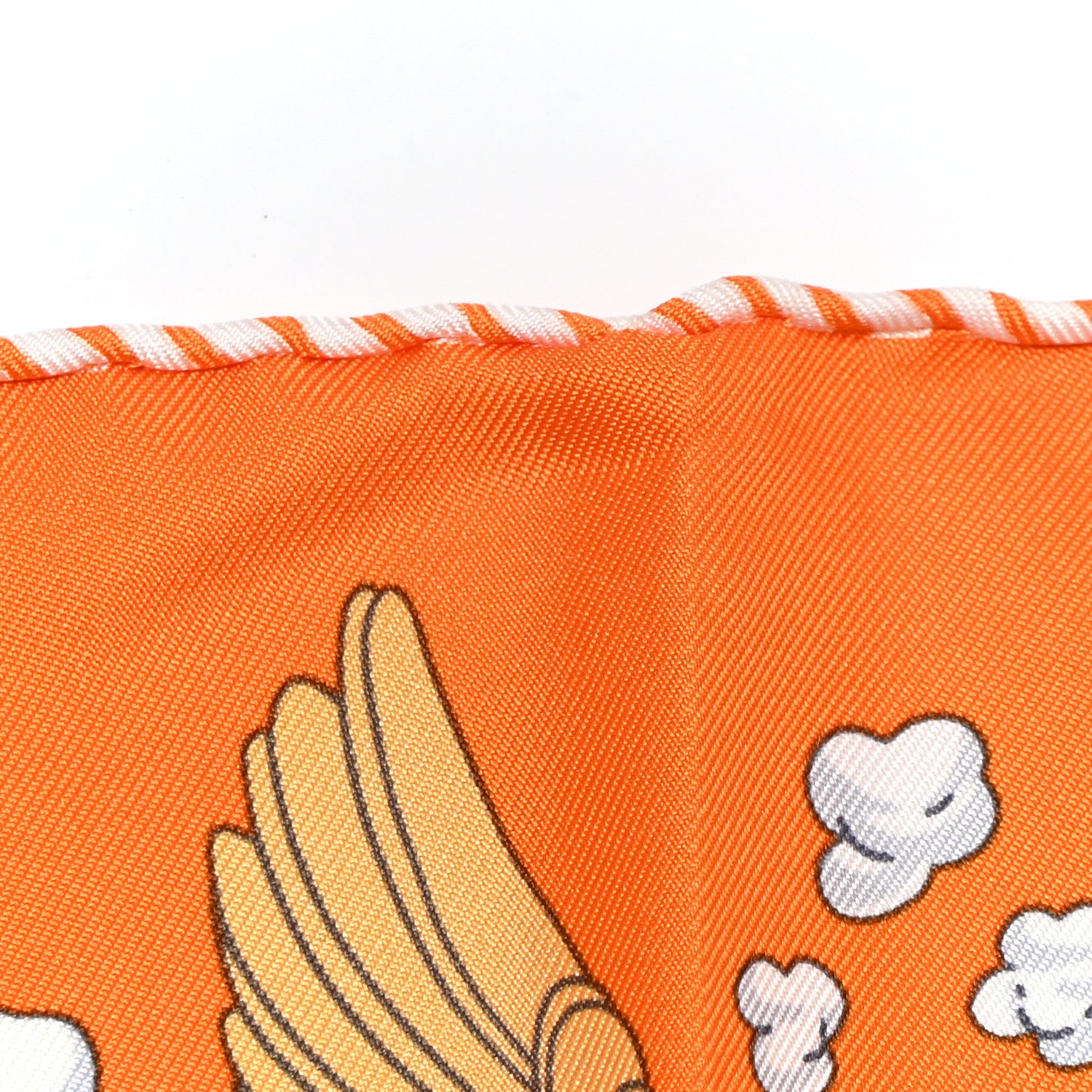 Hermes Silk Sur Mon Nuage Scarf 90 Orange Gris Clair Multicolore 9 of 10