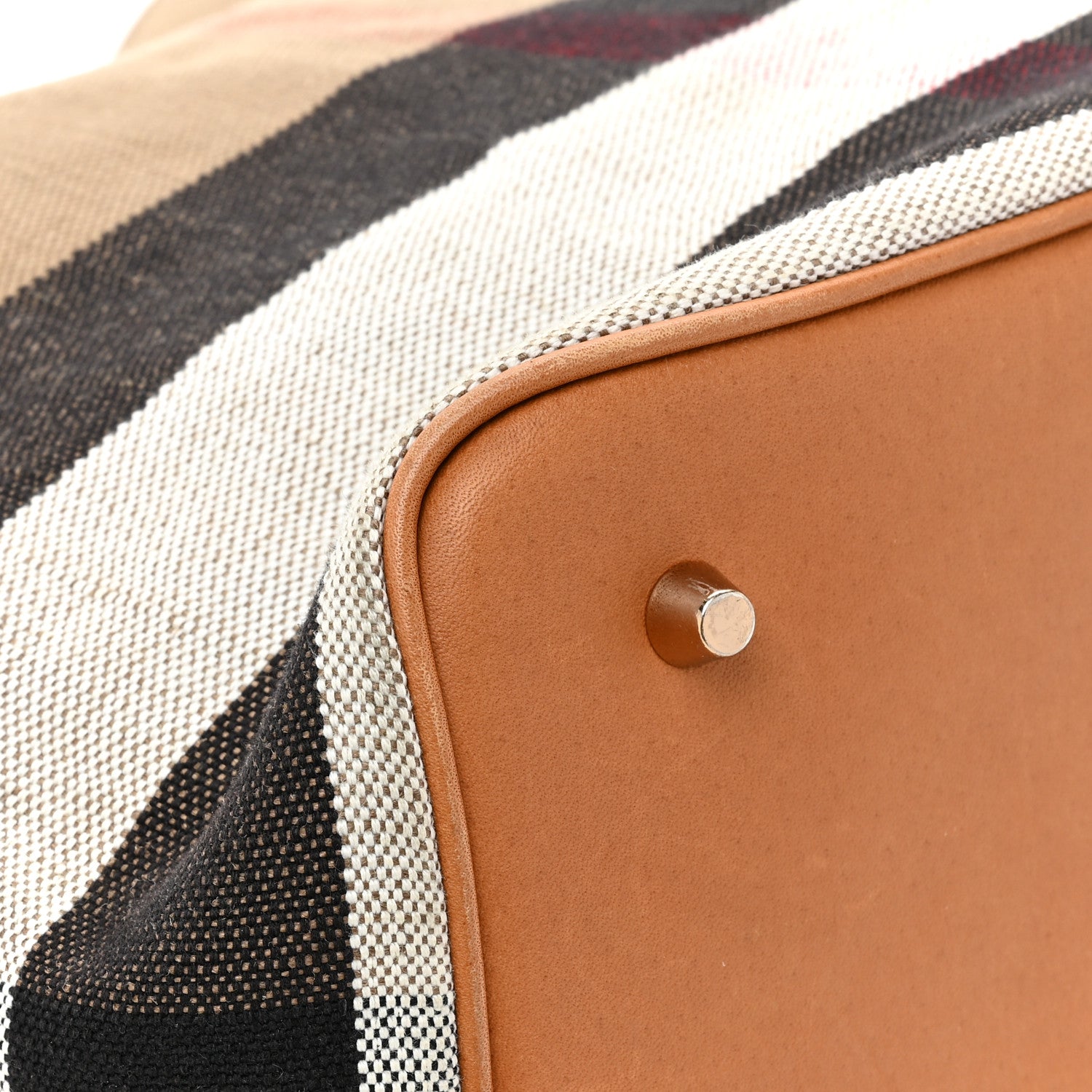 Burberry Canvas Mega Check Medium Ashby Hobo Saddle Brown 9 of 16