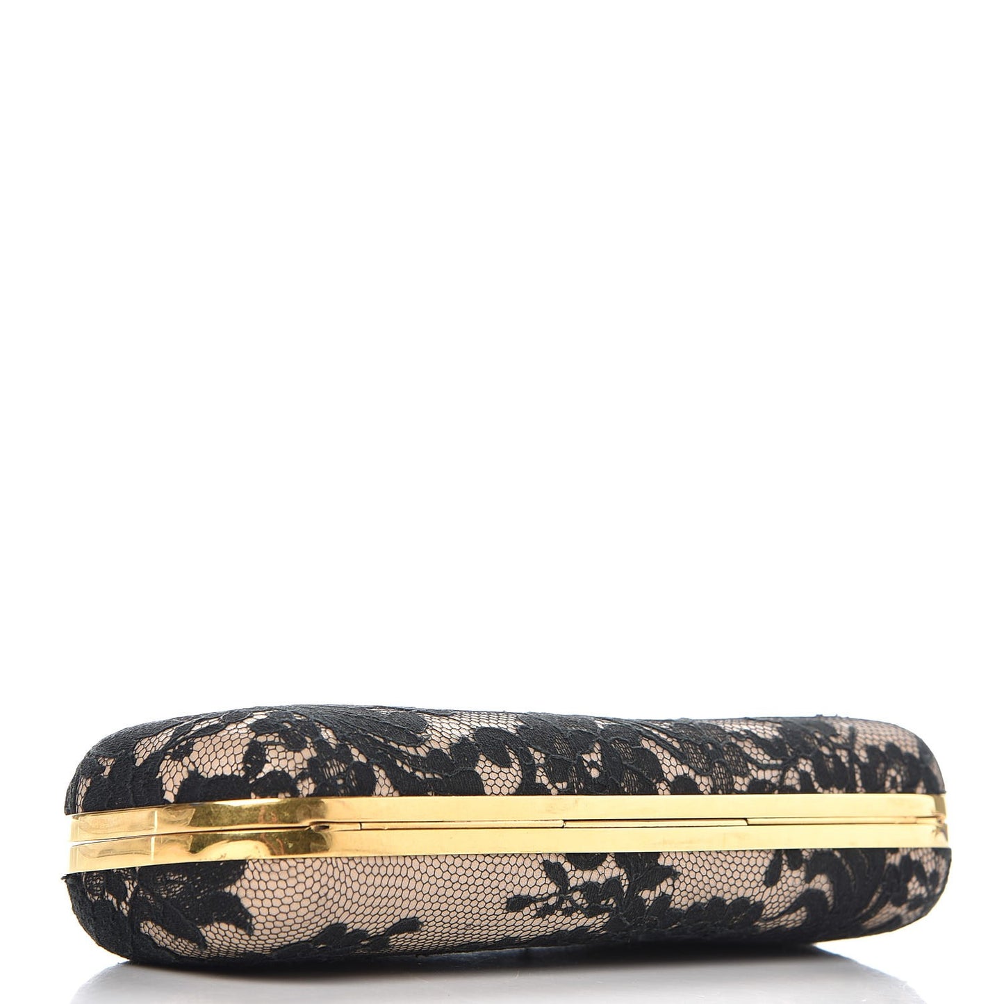 Lace Knuckle Duster Clutch Black Beige
