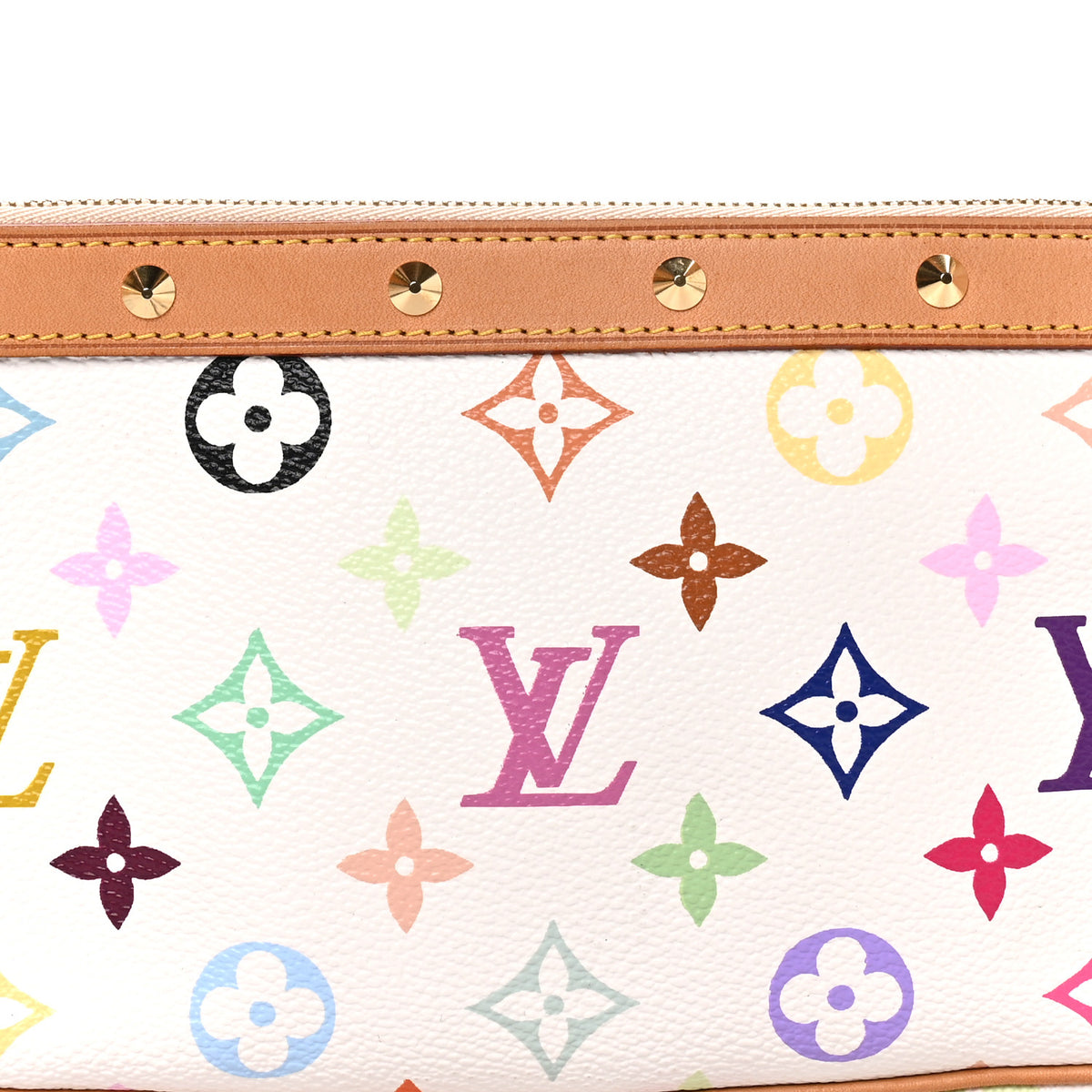 Louis Vuitton Monogram Multicolor Pochette Accessories White 7 of 9
