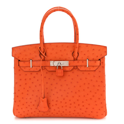 Hermes Ostrich Birkin 30 Tangerine 1 of 11