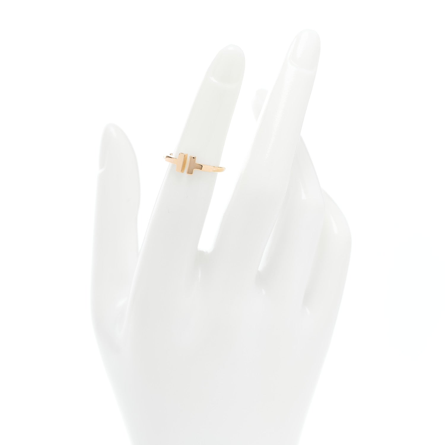 Tiffany 18K Rose Gold T Wire Ring 48 4.5 2 of 5