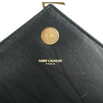 Saint Laurent Smooth Calfskin Matelasse Large Classic Monogram Satchel Black 6 of 8