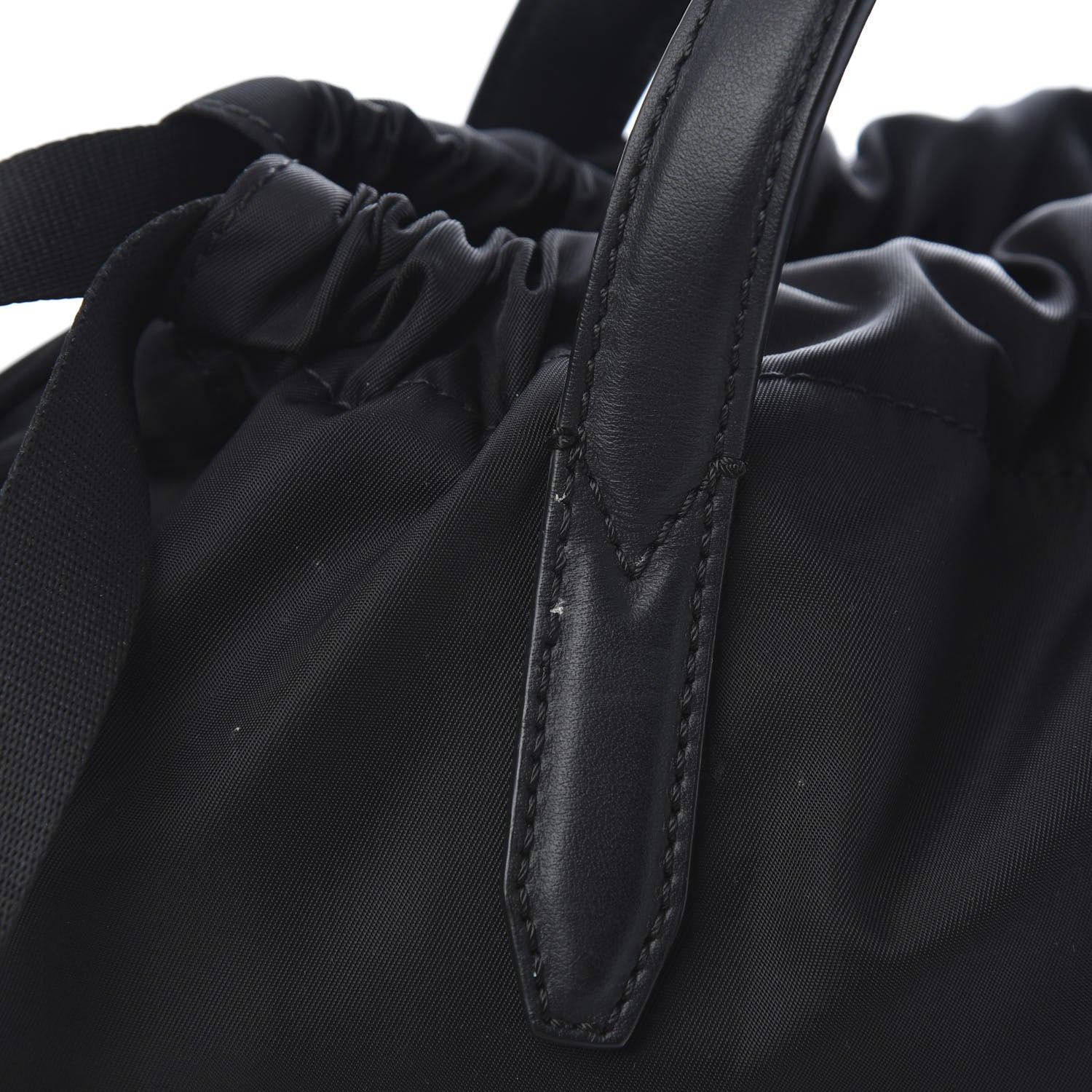 Fendi Nylon Vitello Faces Vocabulary Drawstring Backpack Black 10 of 10
