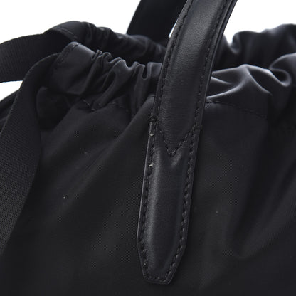 Fendi Nylon Vitello Faces Vocabulary Drawstring Backpack Black 10 of 10