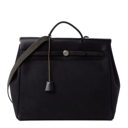 Hermes Toile Vache Calfskin Herbag 39 MM Black 1 of 10