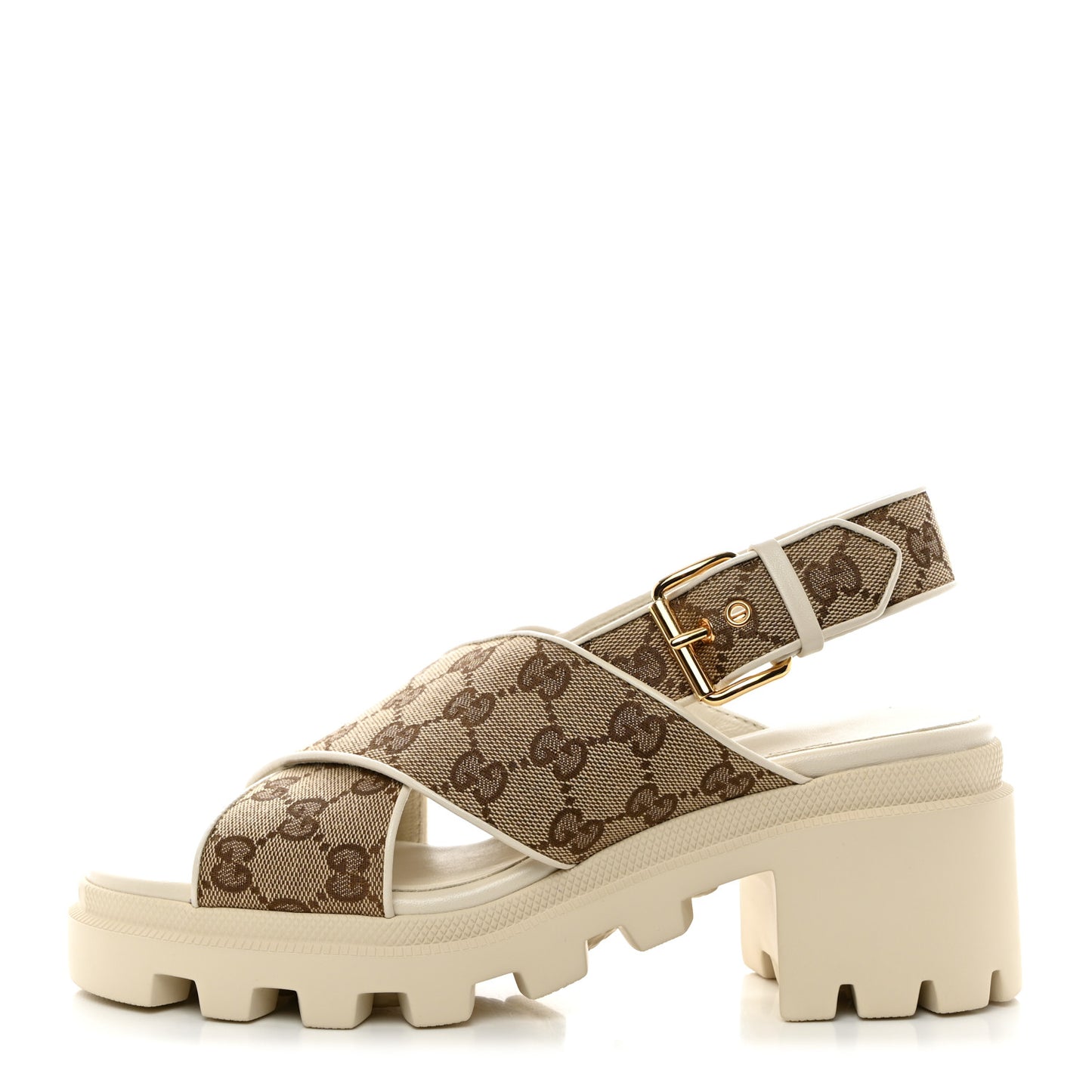 Monogram Granada Kid Trip 40/72mm Lug Sole Sandals 39 Beige Ebony Mystic White