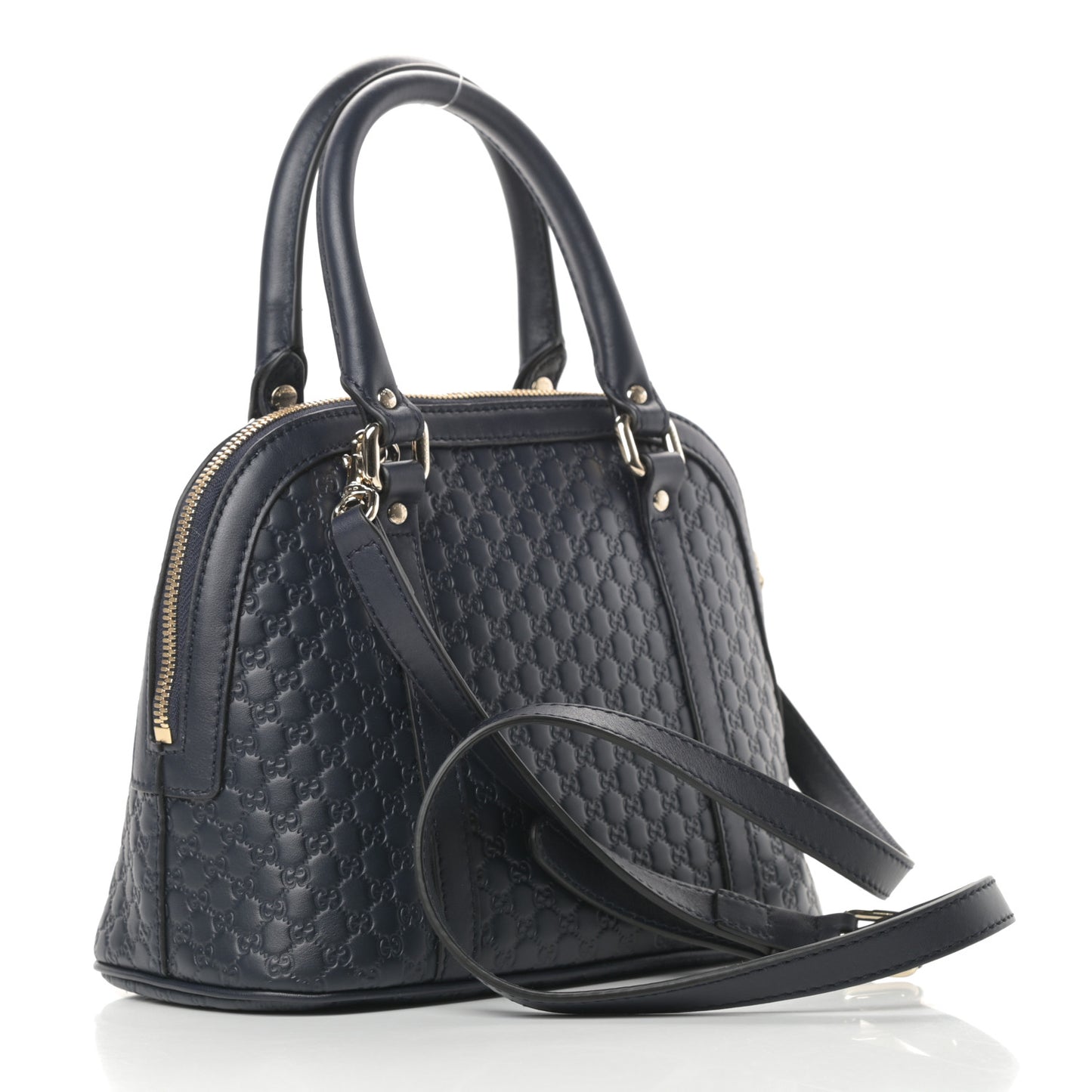 Soft Microguccissima Mini Dome Bag Blue
