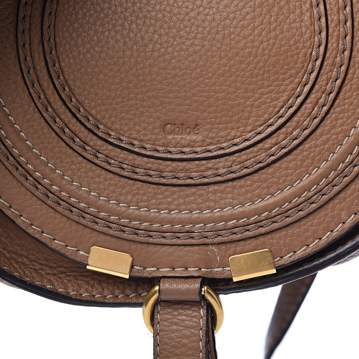 Chloe Calfskin Mini Marcie Round Crossbody Bag Nut 13 of 13