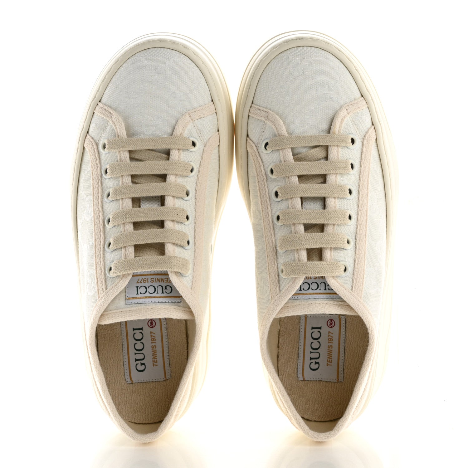 Gucci GG Monogram Womens 1977 Tennis Platform 52mm Sneakers 36.5 Great White Mystic White 2 of 13