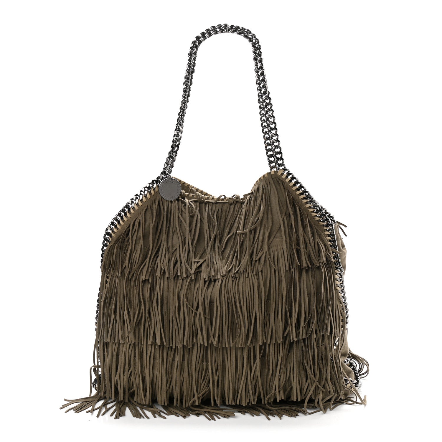 Stella McCartney Eco Suede Fringe Big Falabella Tote Taupe 3 of 14