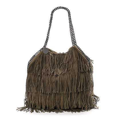 Stella McCartney Eco Suede Fringe Big Falabella Tote Taupe 3 of 14