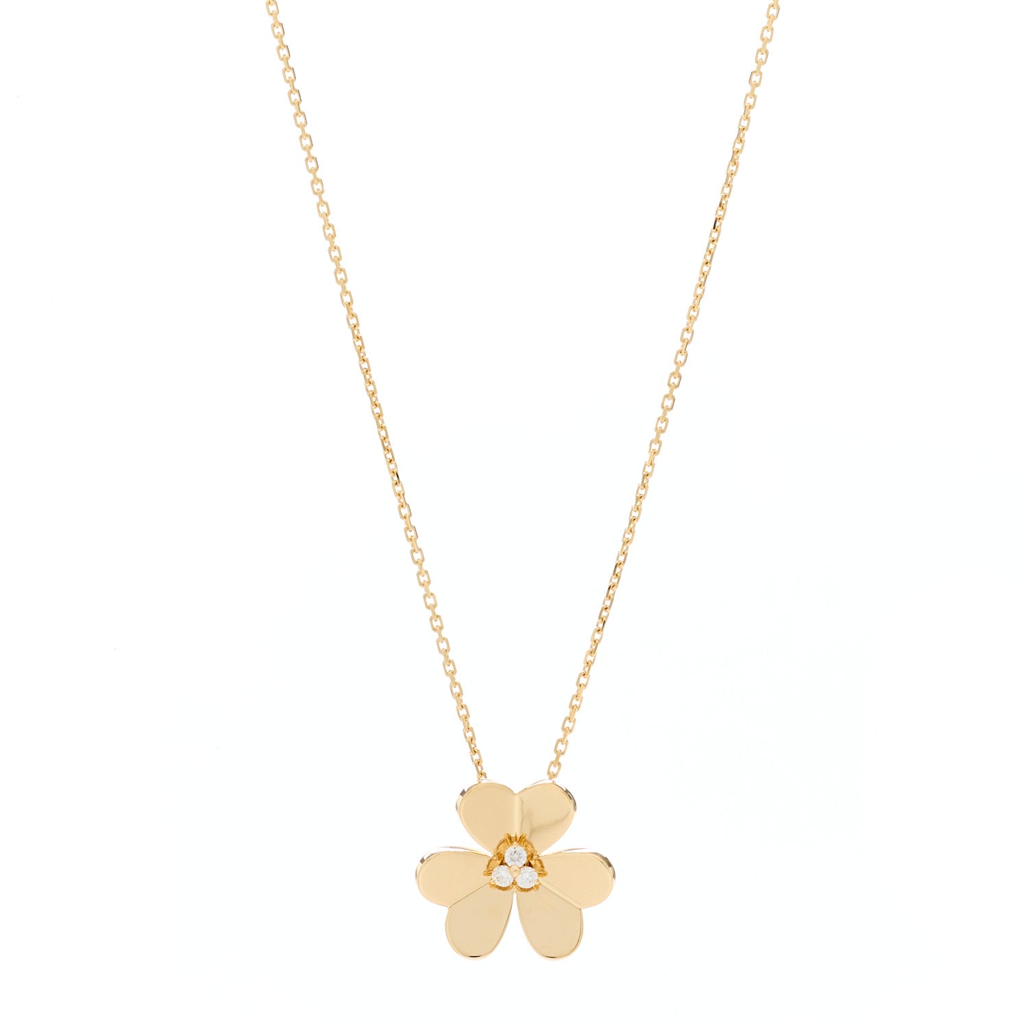 Van Cleef & Arpels 18K Yellow Gold Diamond Large Frivole Pendant Necklace 1 of 5