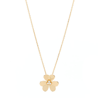 Van Cleef & Arpels 18K Yellow Gold Diamond Large Frivole Pendant Necklace 1 of 5