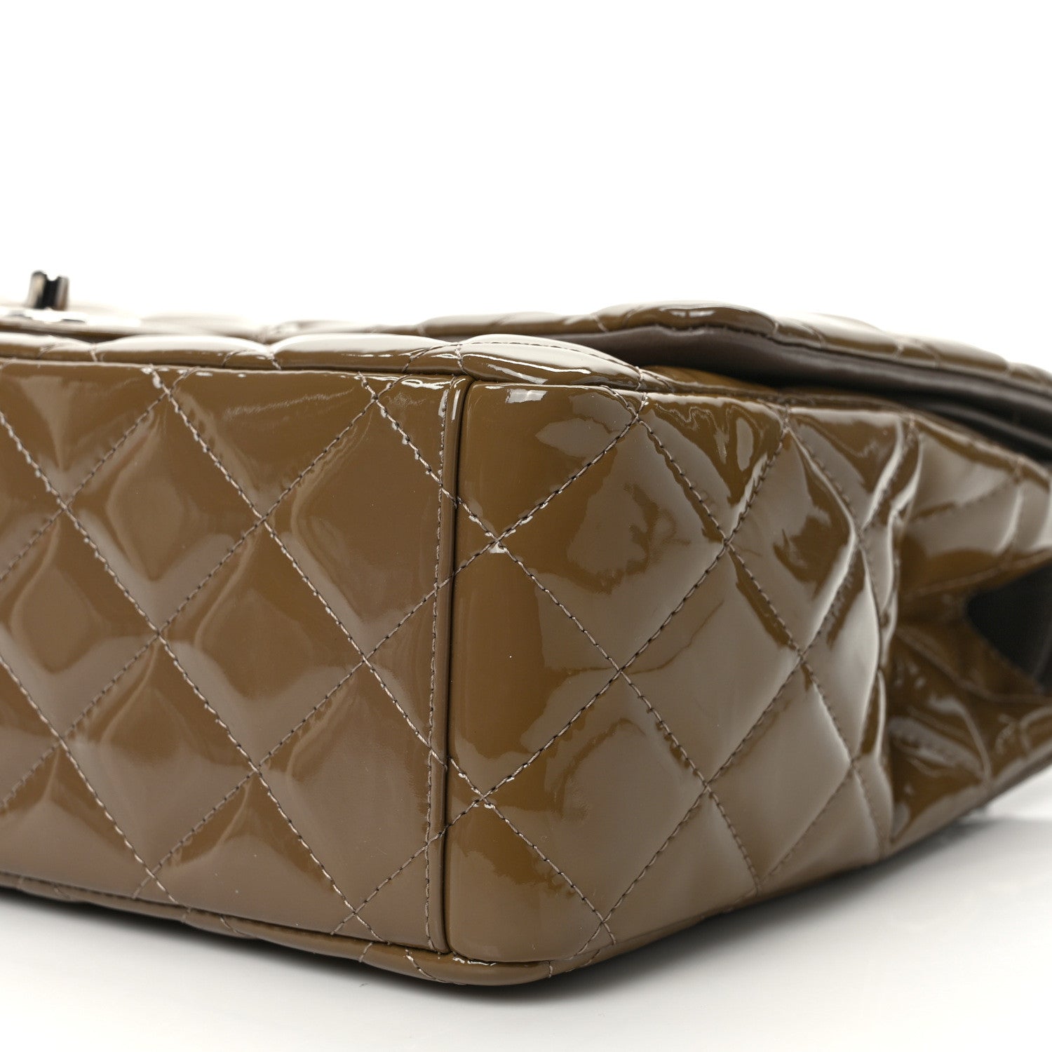 Chanel Patent Calfskin Quilted Maxi Double Flap Grey 9 of 10