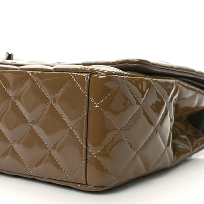 Chanel Patent Calfskin Quilted Maxi Double Flap Grey 9 of 10