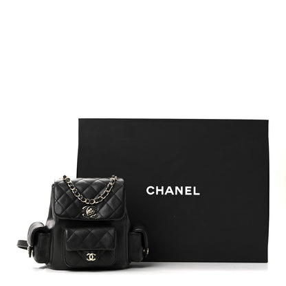 Chanel Shiny Caviar Quilted Small Duma Pockets Drawstring Backpack Black 12 of 12