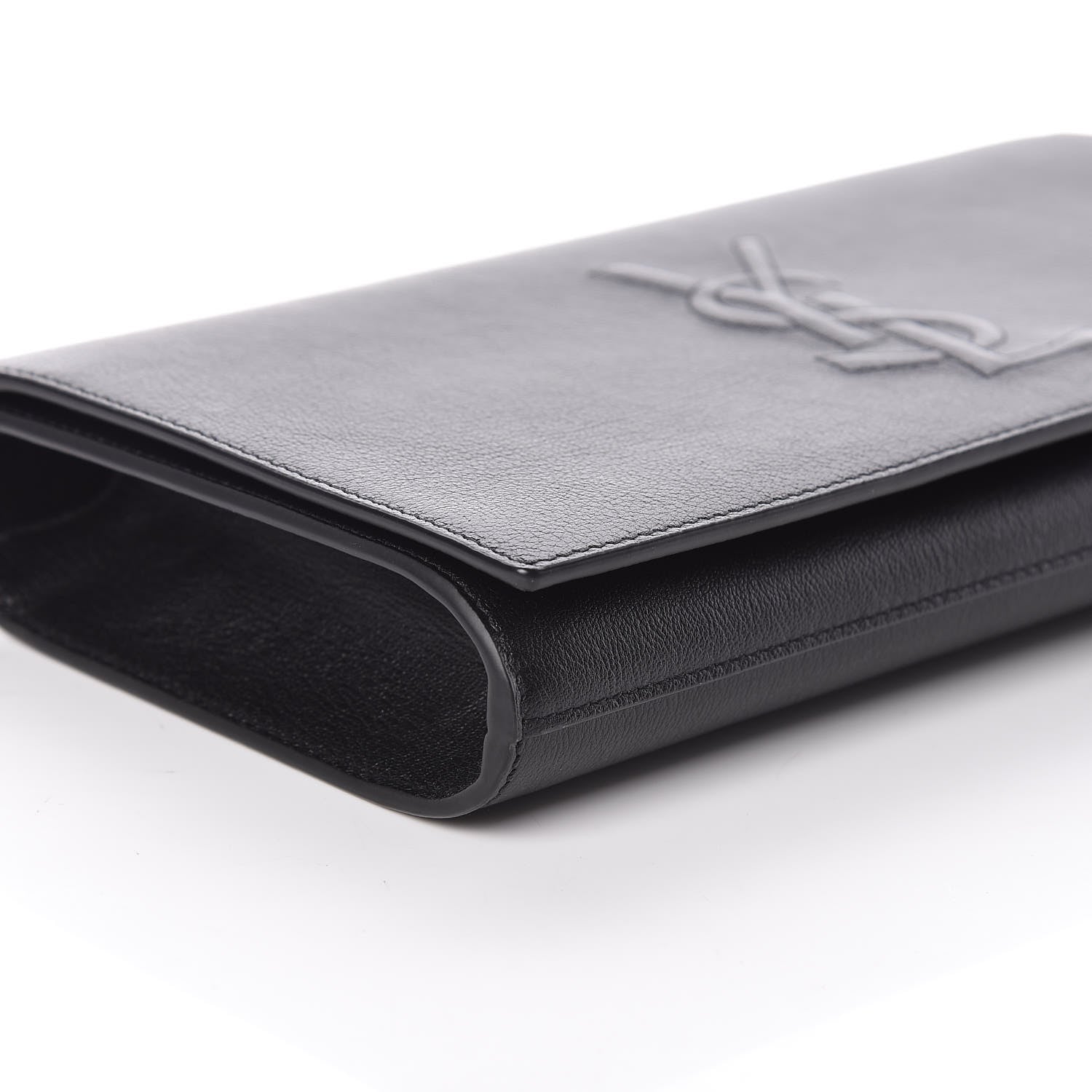 Saint Laurent Calfskin Monogram Large Belle De Jour Clutch Black 7 of 8