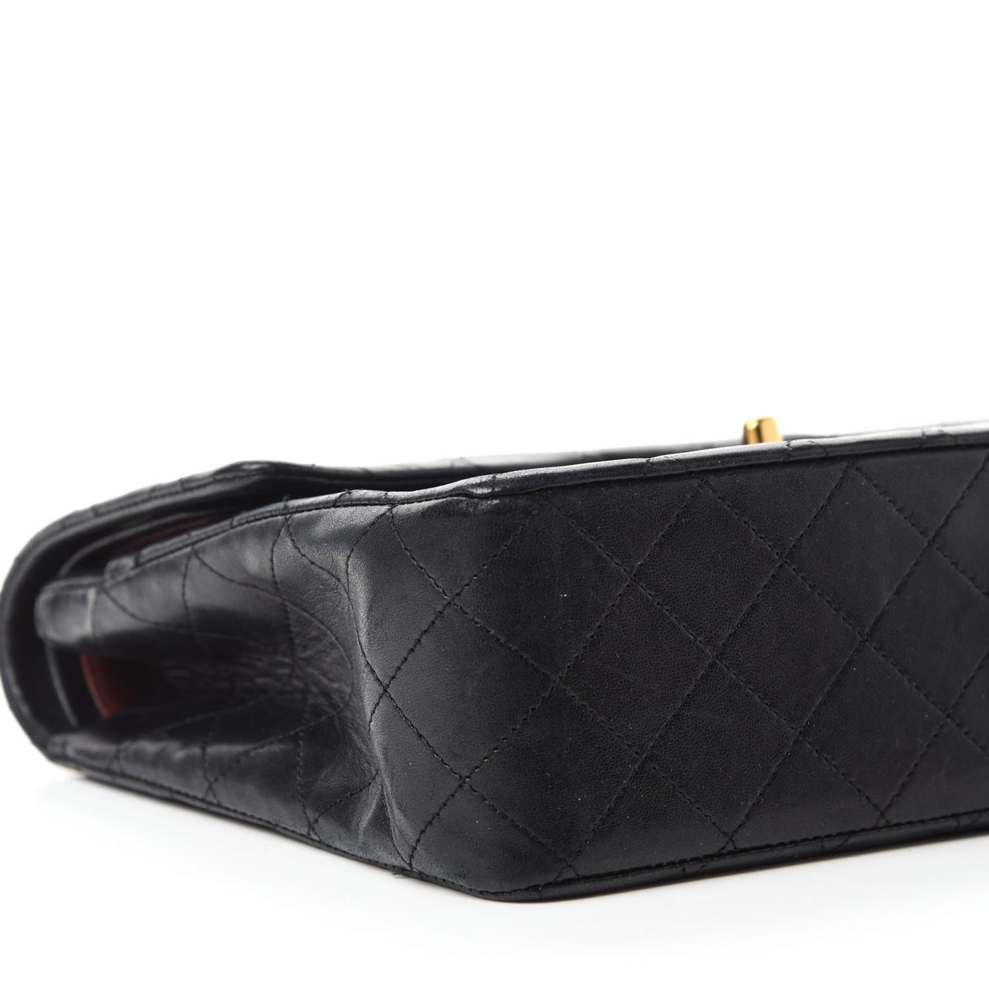 Lambskin Quilted Medium Double Flap Black