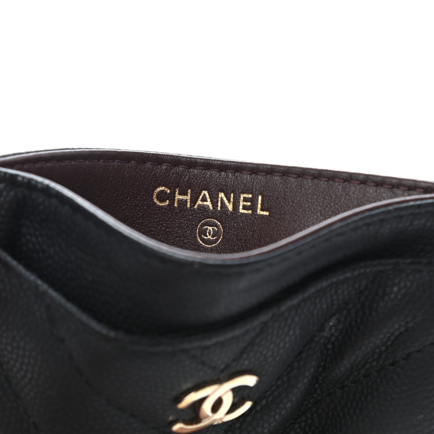 Chanel Caviar Chevron Quilted Card Holder Black 6 of 9