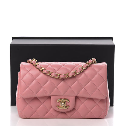 Chanel Lambskin Quilted Mini Rectangular Flap Pink 12 of 12