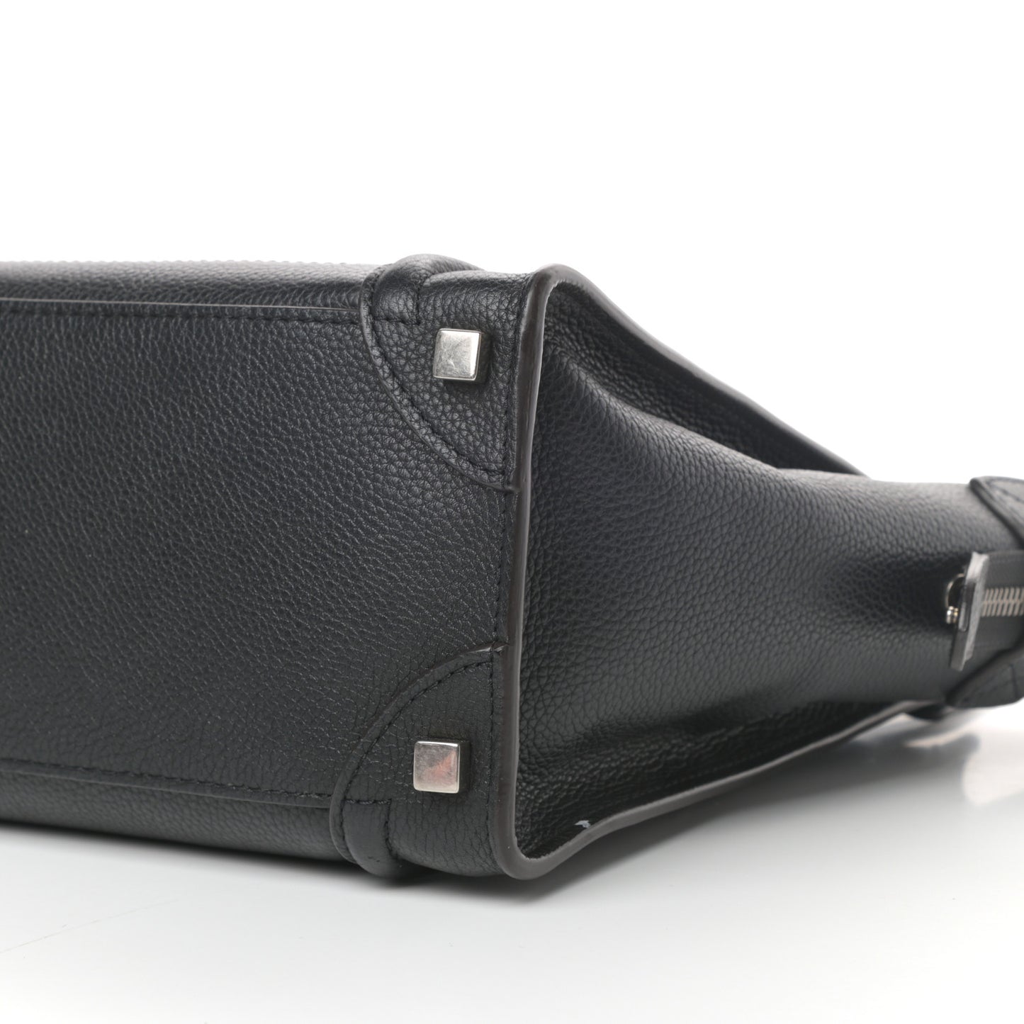 Drummed Calfskin Micro Luggage Black