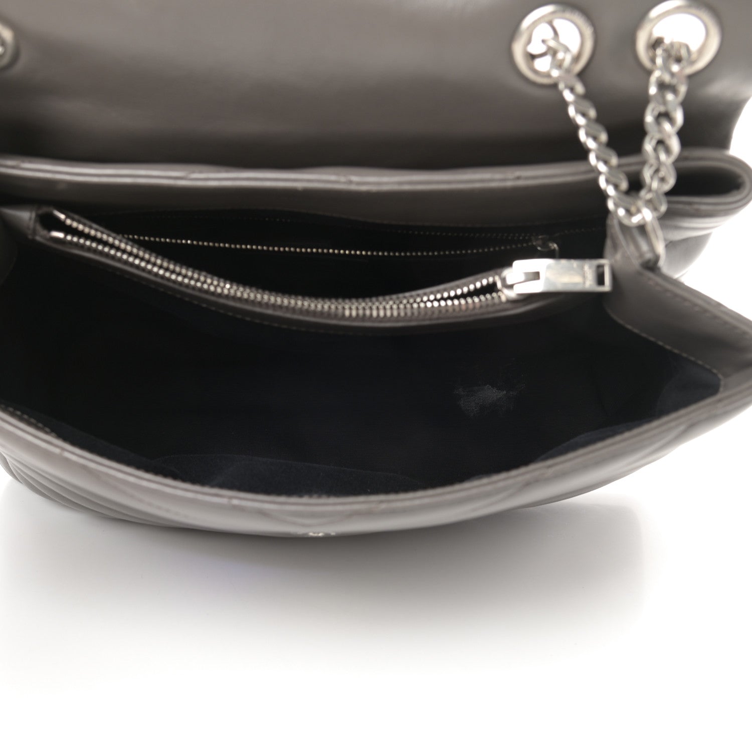 Saint Laurent Calfskin Y Quilted Monogram Medium Loulou Chain Satchel Earth 5 of 12
