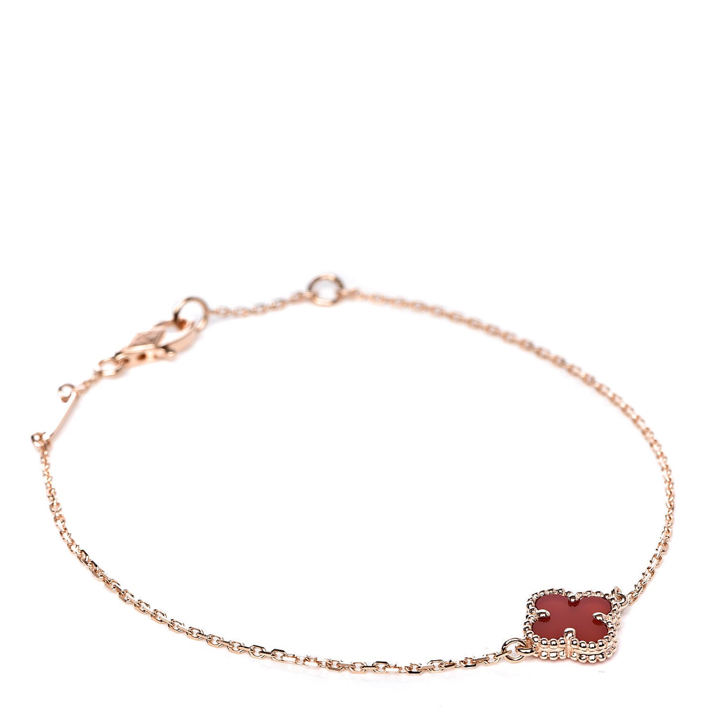 18K Rose Gold Carnelian Sweet Alhambra Bracelet