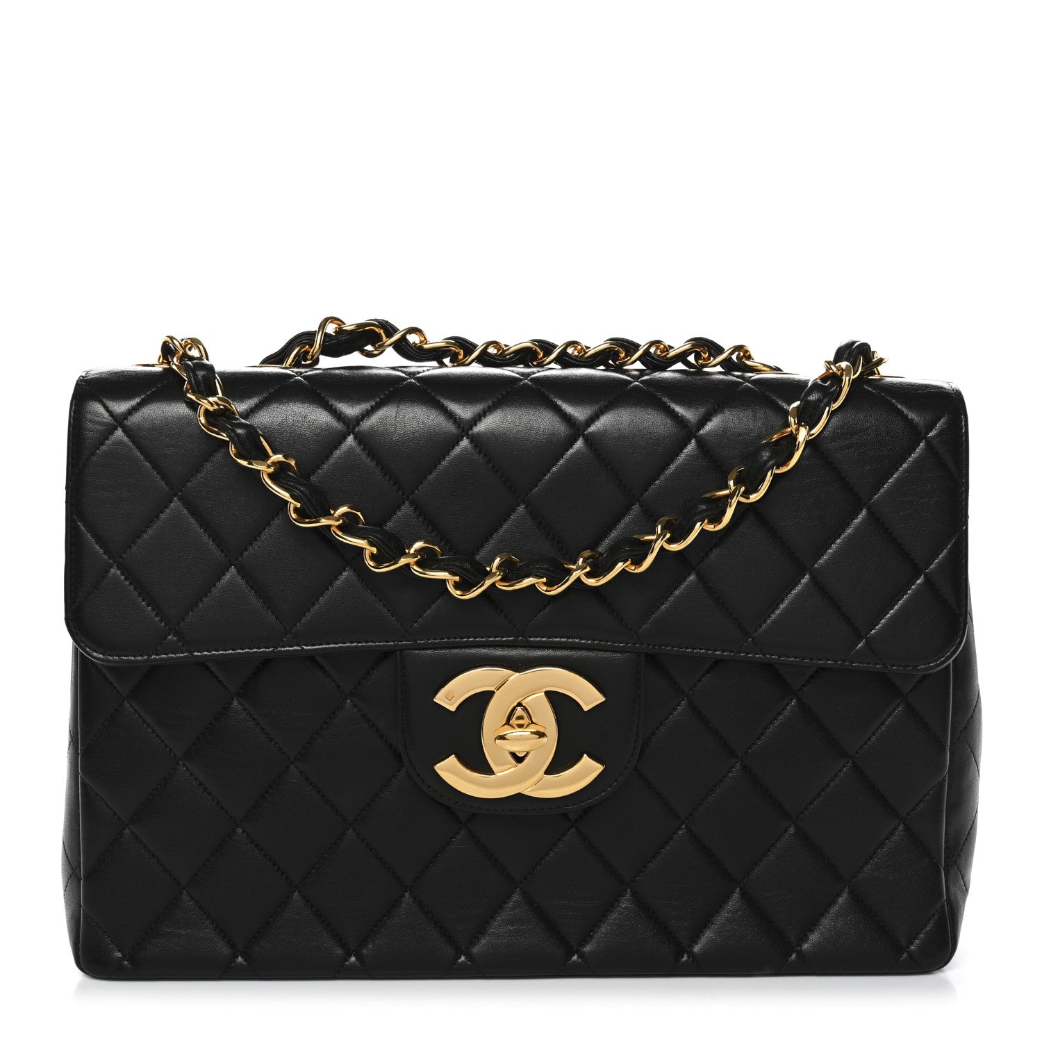 Chanel Lambskin Quilted Jumbo Single Flap Black 1 of 11