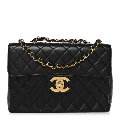 Chanel Lambskin Quilted Jumbo Single Flap Black 1 of 11