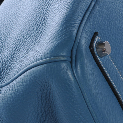 Hermes Taurillon Clemence Birkin 35 Blue Jean 5 of 12