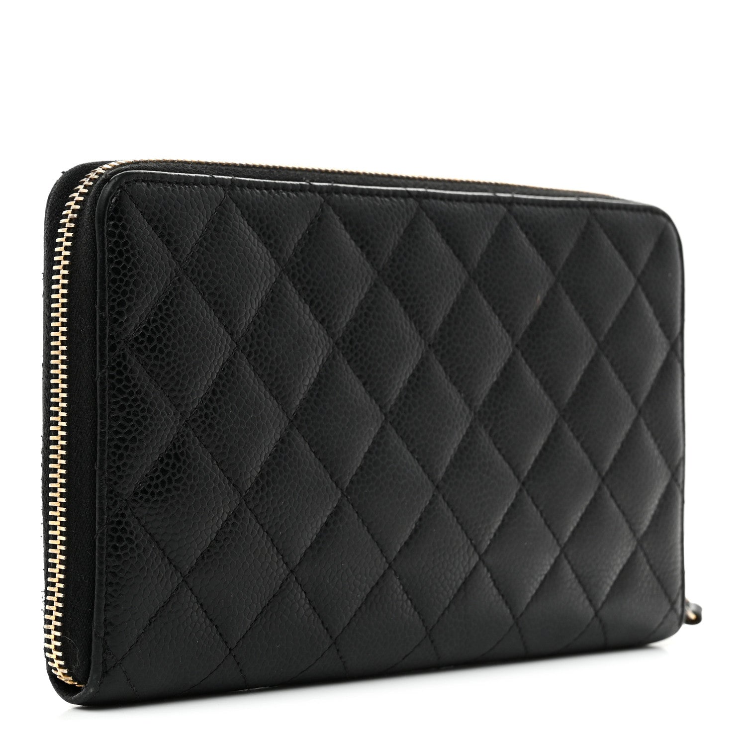 Chanel Caviar Quilted Large Zip Around Organizer Wallet Black 3 of 8