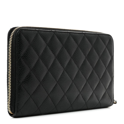 Chanel Caviar Quilted Large Zip Around Organizer Wallet Black 3 of 8