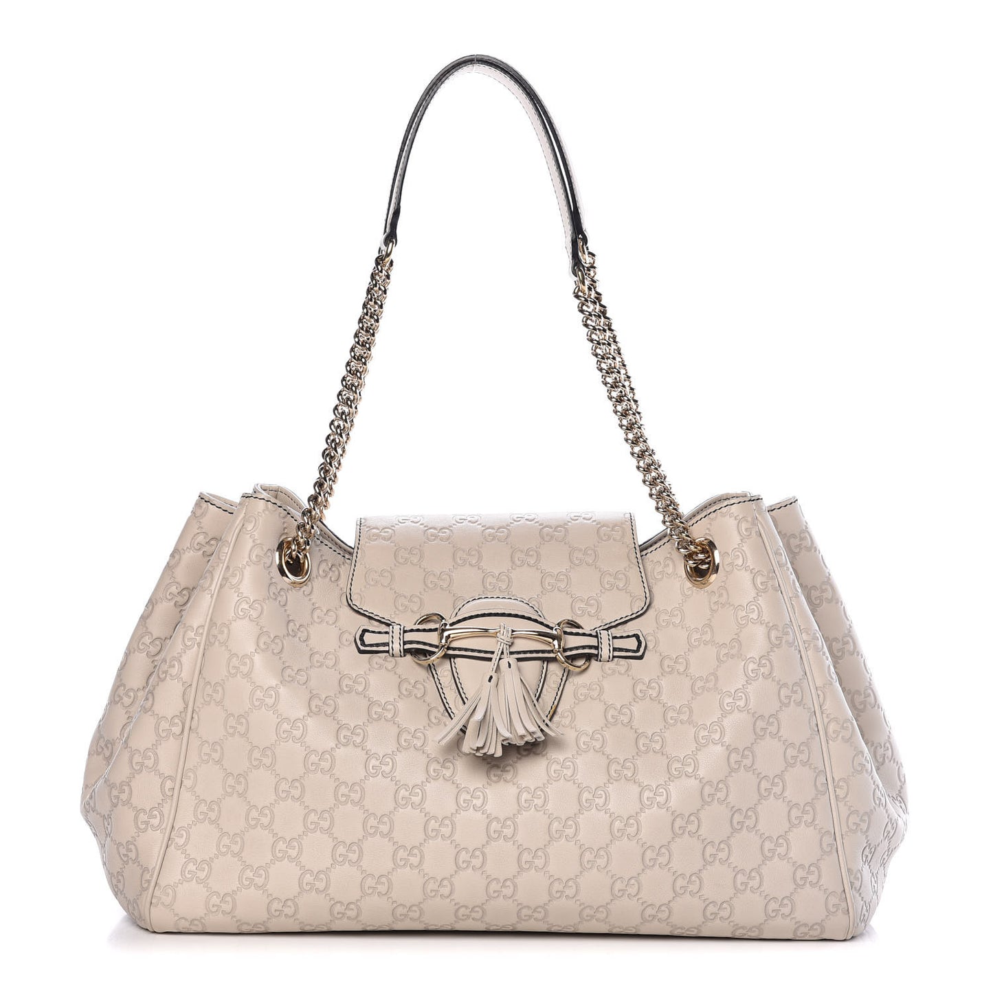 Guccissima Signature Medium Emily Shoulder Bag Mystic White