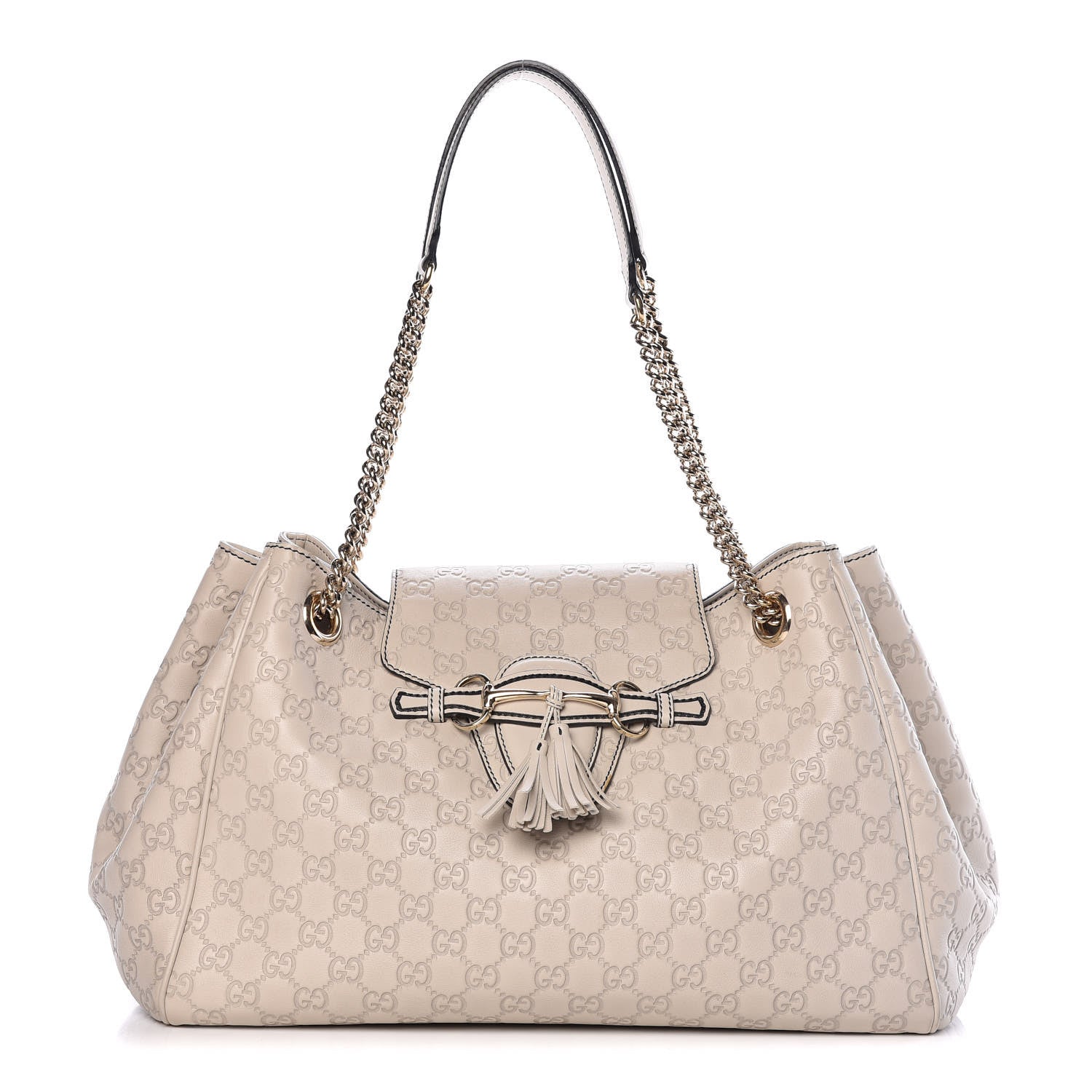 Gucci Guccissima Signature Medium Emily Shoulder Bag Mystic White 1 of 11
