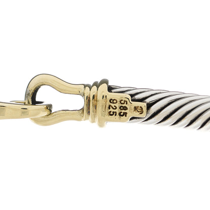 David Yurman Sterling Silver 14K Yellow Gold 5mm Cable Classic Buckle Bracelet 3 of 3