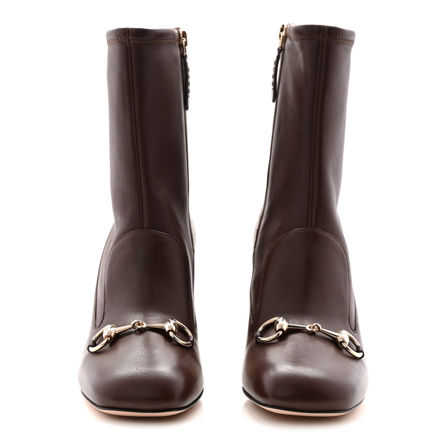 Gucci Nappa Horsebit Ankle Boots 38 New Chocolate 2 of 9