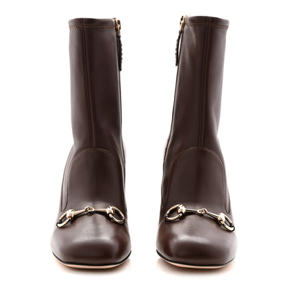Gucci Nappa Horsebit Ankle Boots 38 New Chocolate 2 of 9