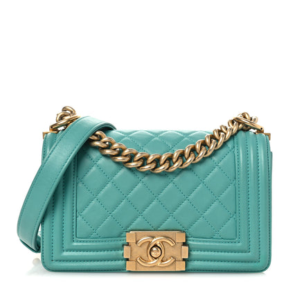 Chanel Lambskin Quilted Small Boy Flap Dark Turquoise 1 of 11