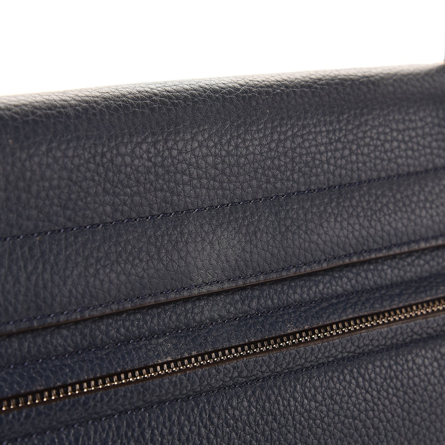 Drummed Calfskin Suede Medium Trapeze Navy
