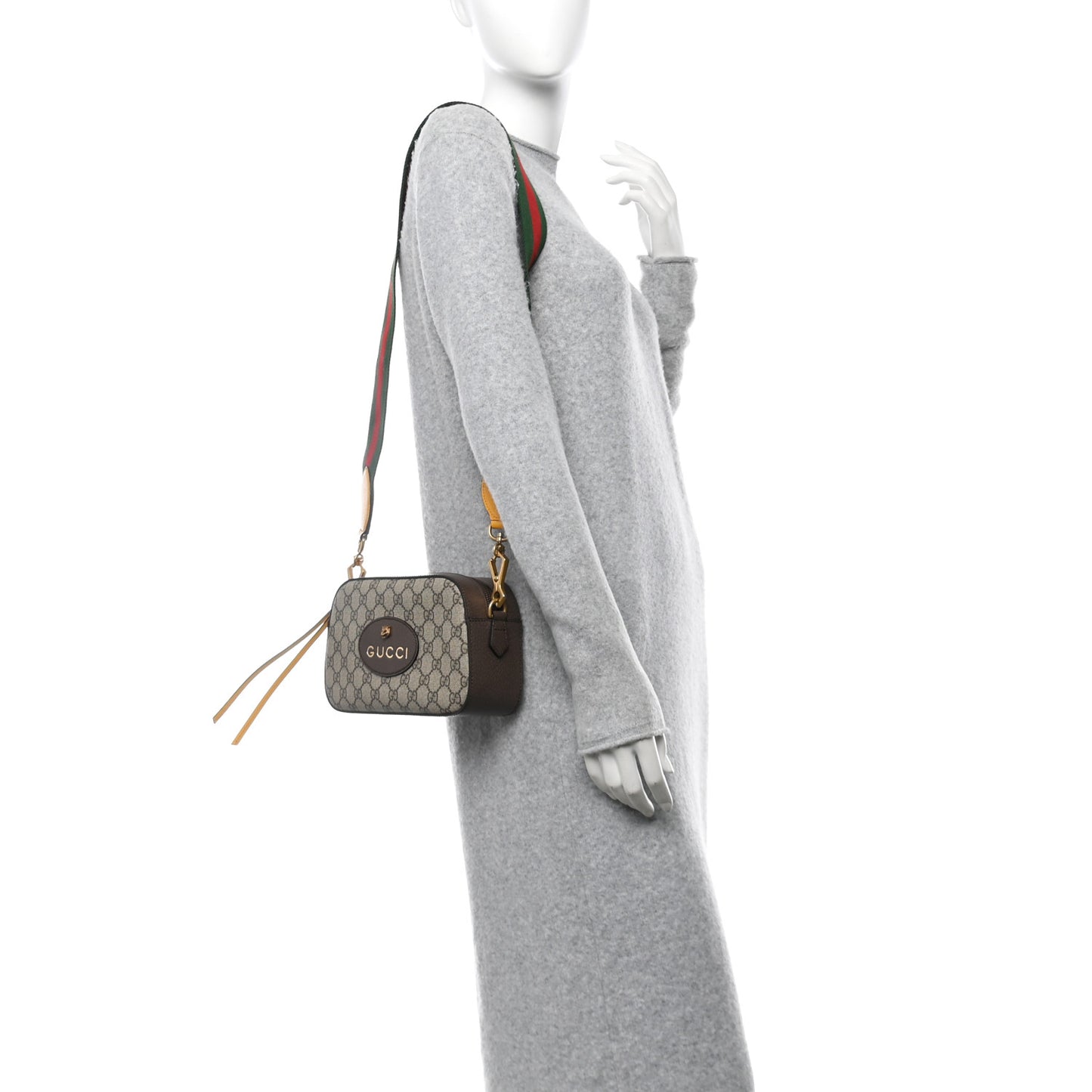 GG Supreme Monogram Web Neo Vintage Shoulder Bag Beige New Acero Crop