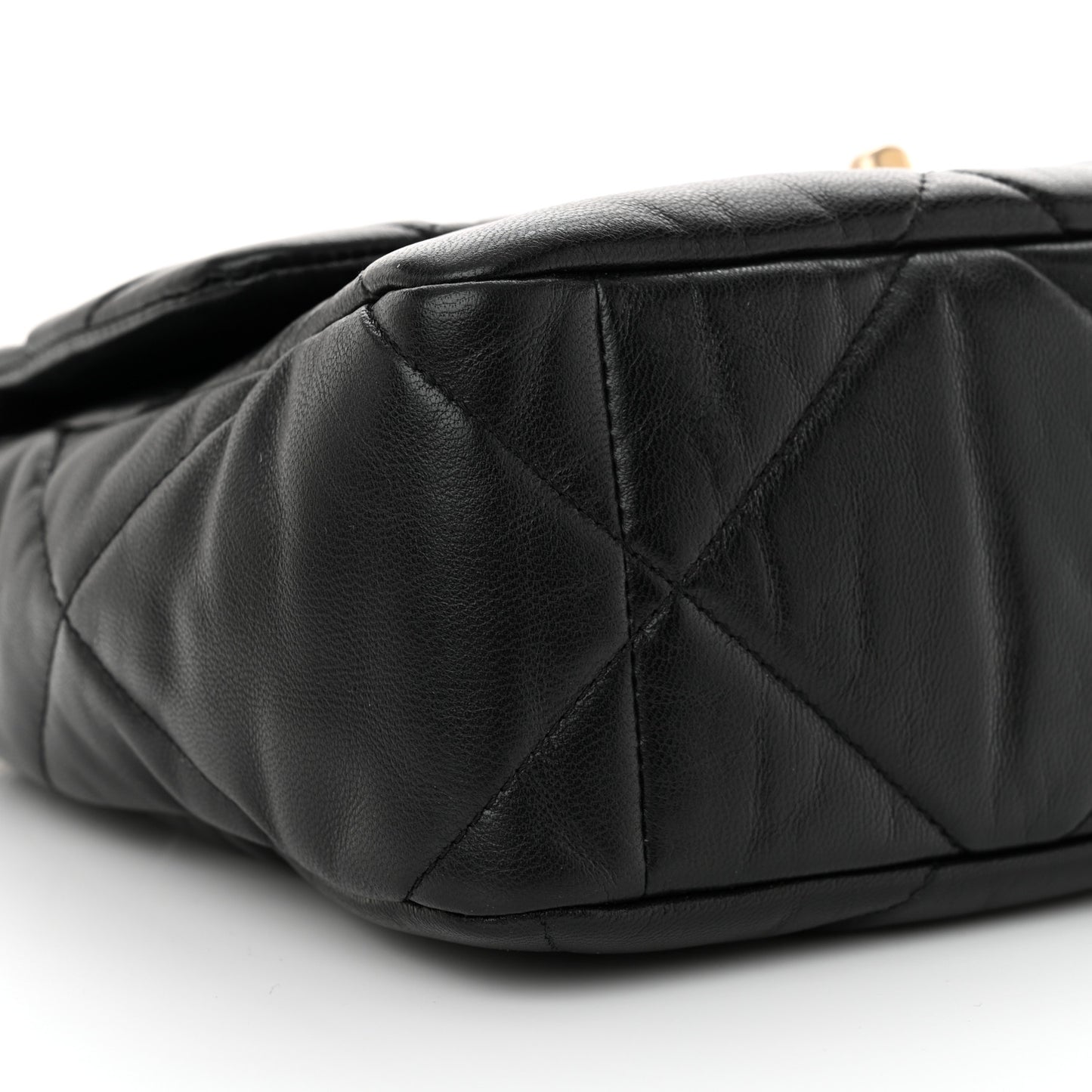 Lambskin Quilted Large Chanel 19 Flap Black